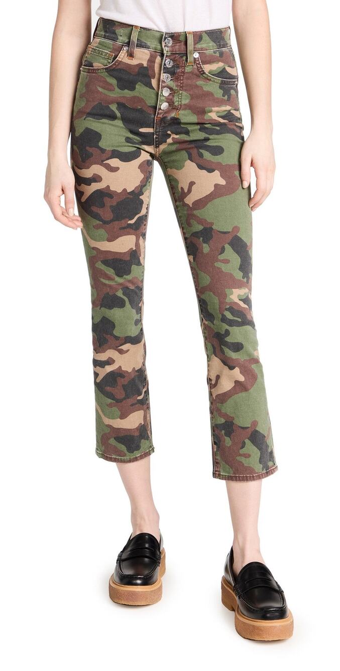 Veronica Beard Camouflage Print Straight Leg Pants - XS
